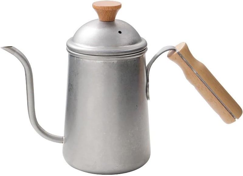 コーヒーポット ドリップポット 650ml コーヒー ポットコーヒー ケトル ドリップ ポット 胡桃木柄 蓋付 ドリップケトル 直火 ih対応 温度計 細口ケトル アウトドア キャンプ アウトドア用 コーヒー用品 おしゃれ
