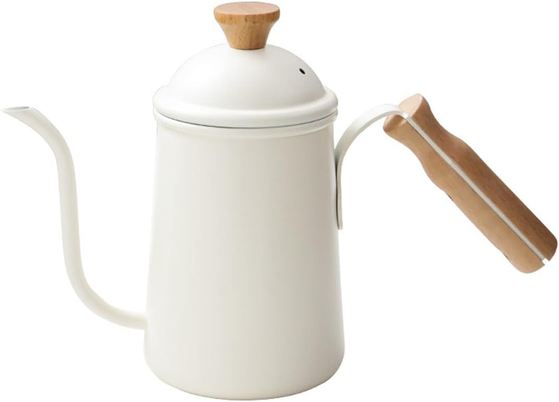 コーヒーポット ドリップポット 650ml コーヒー ポットコーヒー ケトル ドリップ ポット 胡桃木柄 蓋付 ドリップケトル 直火 ih対応 温度計 細口ケトル アウトドア キャンプ アウトドア用 コーヒー用品 おしゃれ