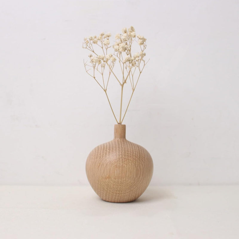 花瓶 木製 一輪挿し フラワーベース 小さい ミニサイズ 割れない flower vase おしゃれ 生け花 花器 インテリア飾り 寝室 造花用 装飾家の装飾 和風花瓶 (穴直径4.5cm、4.5*7cm)