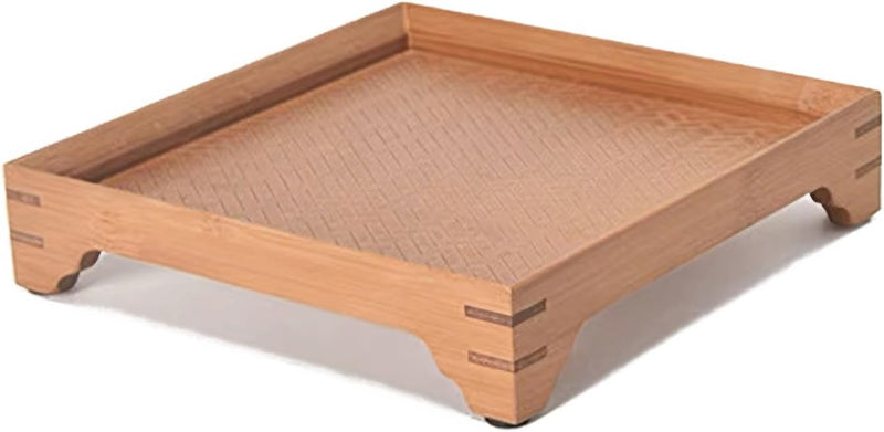 トレー お盆 竹製 滑らないトレー 天然竹 多目的トレイ 小物入れ 北欧 トレイ カフェトレー コースター 茶托 ティートレー 前菜プレート ランチョン お膳 お茶 食事用 卓上用トレイ 定食用 多機能 便利 家庭用 業務用 長方形 30×19×4cm