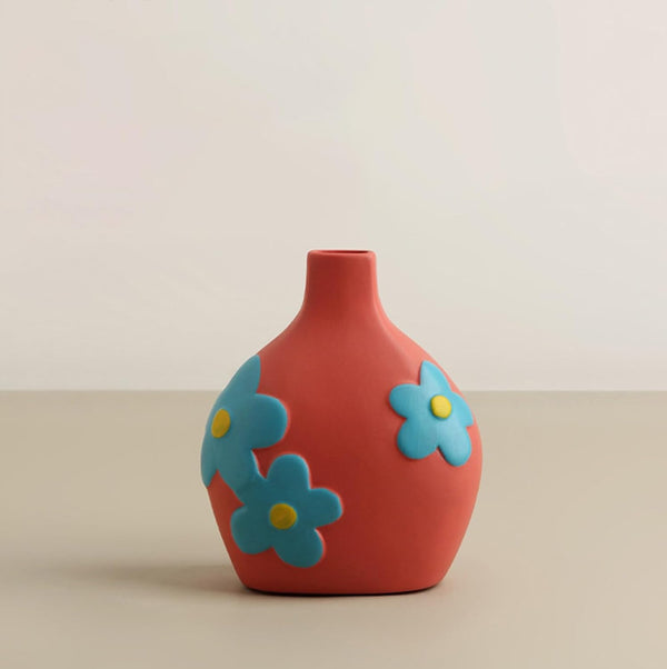 フラワーベース 花瓶 陶器 小さい flower vase 割れない 一輪挿し インテリア 花器 シンプル おしゃれ 生け花 造花 ドライフラワー 北欧 飾り インテリア飾り ins ギフト プレゼント 高さ14.5cm HP05