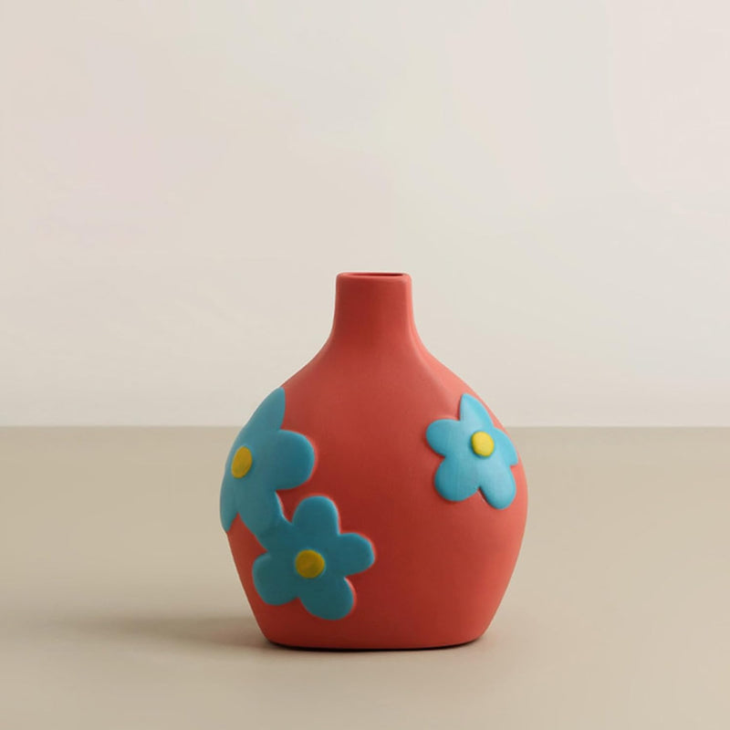 フラワーベース 花瓶 陶器 小さい flower vase 割れない 一輪挿し インテリア 花器 シンプル おしゃれ 生け花 造花 ドライフラワー 北欧 飾り インテリア飾り ins ギフト プレゼント 高さ14.5cm HP05