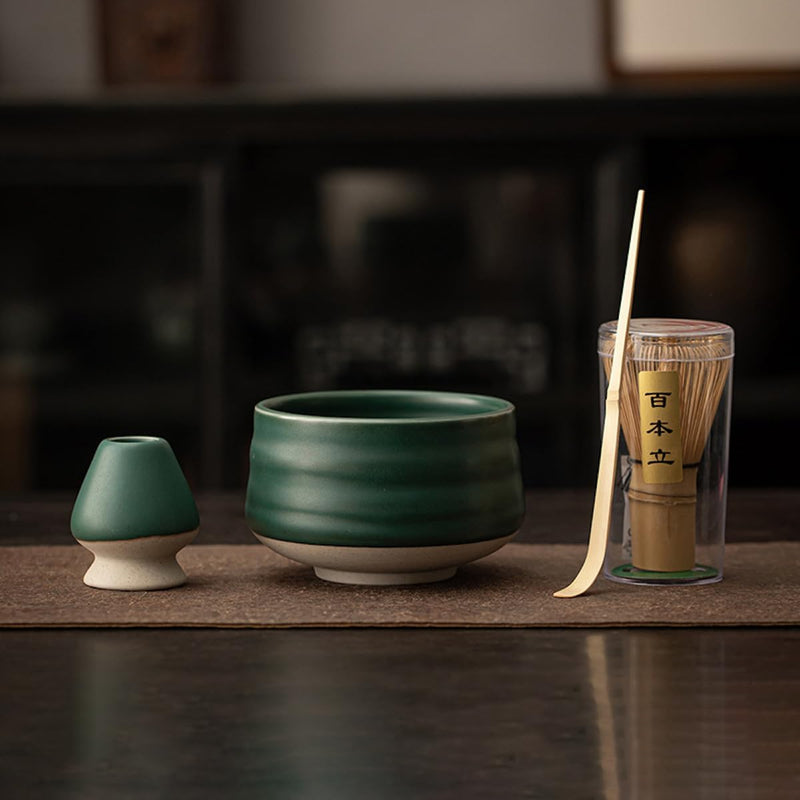 MIYUNO 抹茶セット お点前セット 茶道具 セット 4点セット 茶杓 茶筅 茶せん 百本立 茶筅立て くせ直し 初心者 お手入れも簡単 母の日 父の日 誕生日 贈り物