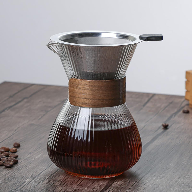 コーヒーサーバー 割れない ドリップコーヒーサーバー 大容量 コーヒードリッパー 耐熱ガラス 400ml 高ホウ素シリカガラス材料 ペーパーコーヒーフィルター不要 器具 コーヒーサーバーセット ハンドドリップ コーヒーカラフェ コーヒーサーバー 喫茶店 おしゃれ