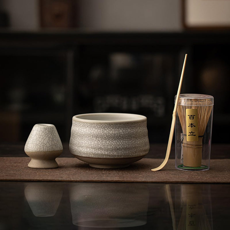 MIYUNO 抹茶セット お点前セット 茶道具 セット 4点セット 茶杓 茶筅 茶せん 百本立 茶筅立て くせ直し 初心者 お手入れも簡単 母の日 父の日 誕生日 贈り物