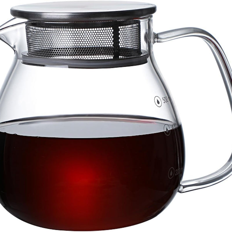 コーヒードリッパー ハンドドリップセット コーヒーサーバー 割れない 高ホウ素シリカガラス材料 耐熱ガラス 直火対応 耐寒性 透明 電子レンジ·食洗機対応 目盛り付き コーヒー用品 使いやすい 洗いやすい 多用途 家用 喫茶店 1~4杯用 500ml