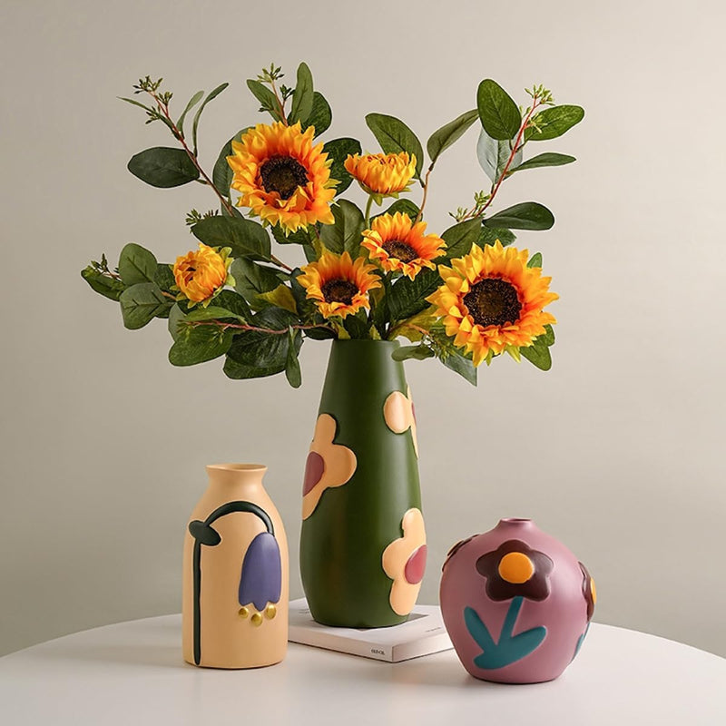 フラワーベース 花瓶 陶器 小さい flower vase 割れない 一輪挿し インテリア 花器 シンプル おしゃれ 生け花 造花 ドライフラワー 北欧 飾り インテリア飾り ins ギフト プレゼント 高さ14.5cm HP05
