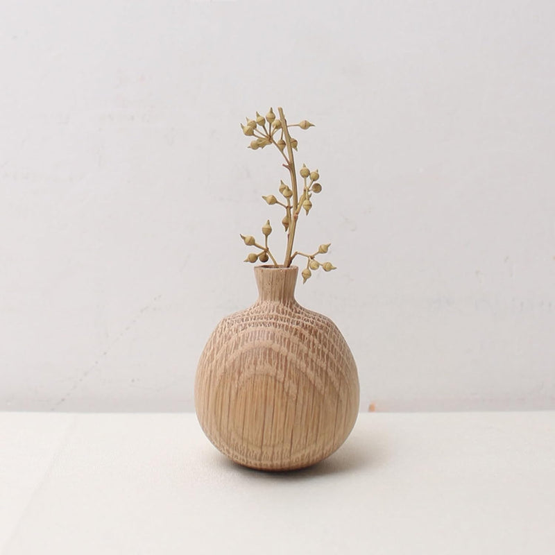 花瓶 木製 一輪挿し フラワーベース 小さい ミニサイズ 割れない flower vase おしゃれ 生け花 花器 インテリア飾り 寝室 造花用 装飾家の装飾 和風花瓶 (穴直径4.5cm、4.5*7cm)