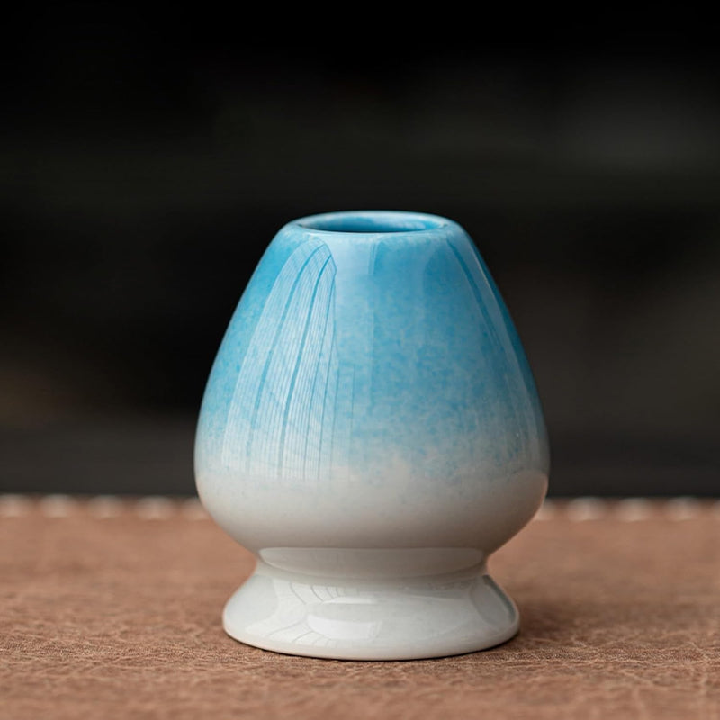 MIYUNO 抹茶 セット 抹茶セット 自宅用 茶道具 初心者 4点セット お点前セット 抹茶 陶器 抹茶茶碗 茶杓 茶せん 百本立 茶筅立て くせ直し 茶道セット matcha set for beginners お手入れも簡単 母の日 父の日 誕生日 贈り物セット おしゃれ グラデーションブルー 510ml CJ84