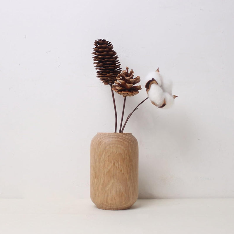 花瓶 木製 一輪挿し フラワーベース 小さい ミニサイズ 割れない flower vase おしゃれ 生け花 花器 インテリア飾り 寝室 造花用 装飾家の装飾 和風花瓶 (穴直径4.5cm、4.5*7cm)