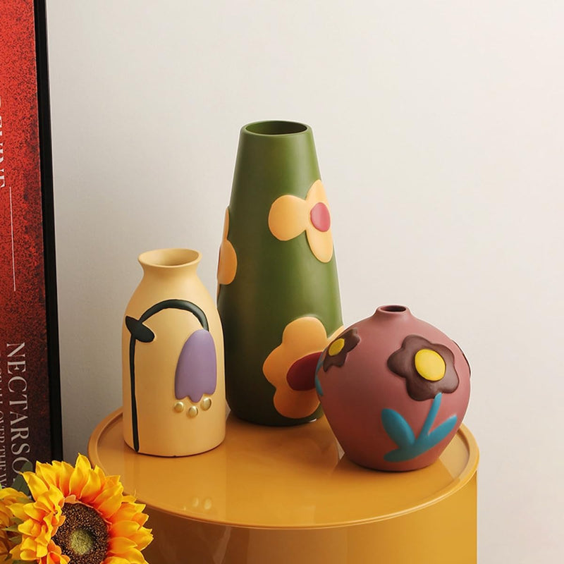 フラワーベース 花瓶 陶器 小さい flower vase 割れない 一輪挿し インテリア 花器 シンプル おしゃれ 生け花 造花 ドライフラワー 北欧 飾り インテリア飾り ins ギフト プレゼント 高さ14.5cm HP05