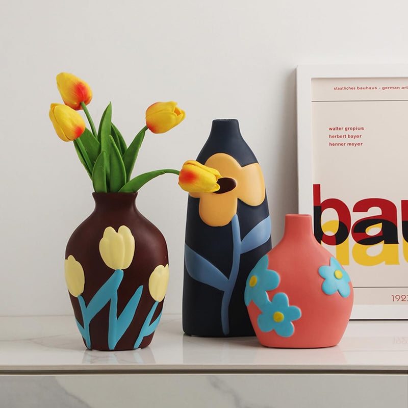 フラワーベース 花瓶 陶器 小さい flower vase 割れない 一輪挿し インテリア 花器 シンプル おしゃれ 生け花 造花 ドライフラワー 北欧 飾り インテリア飾り ins ギフト プレゼント 高さ14.5cm HP05