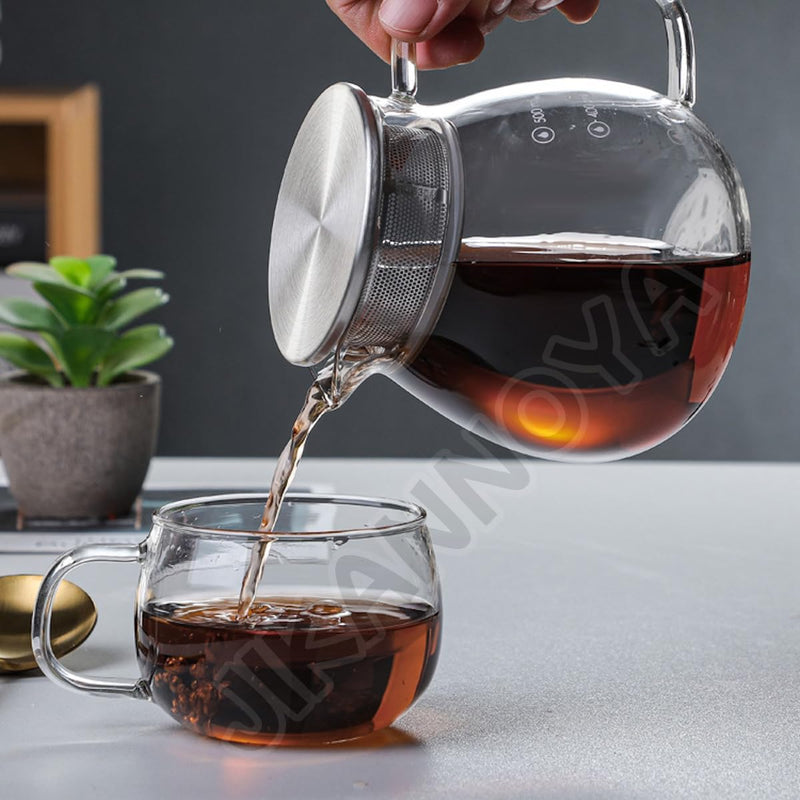 コーヒードリッパー ハンドドリップセット コーヒーサーバー 割れない 高ホウ素シリカガラス材料 耐熱ガラス 直火対応 耐寒性 透明 電子レンジ·食洗機対応 目盛り付き コーヒー用品 使いやすい 洗いやすい 多用途 家用 喫茶店 1~4杯用 500ml