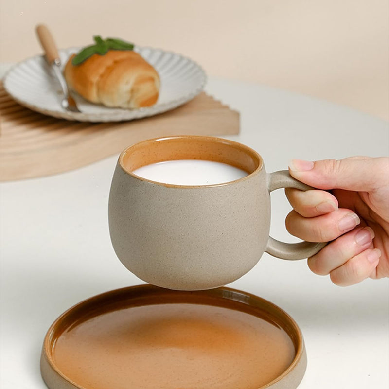 コーヒーカップ 陶器 ソーサー セット セラミック  250ml ピンク