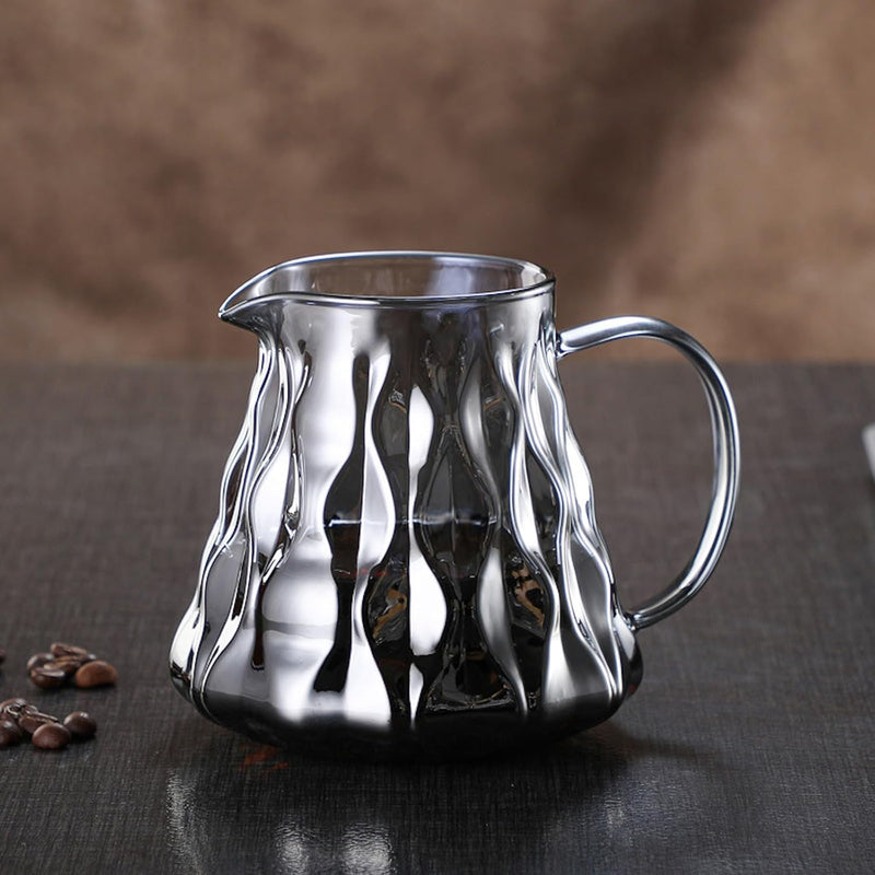 コーヒードリッパー,コーヒーサーバーJIKANNOYA コーヒードリッパー ハンドドリップセット コーヒーサーバー 割れない 高ホウ素シリカガラス材料 耐熱ガラス 直火対応 耐寒性 クルミ材 ドリッパー 電子レンジ·食洗機対応 コーヒー用品 使いやすい 洗いやすい 多用途 家用 喫茶店 1~4杯用 500ml グレー