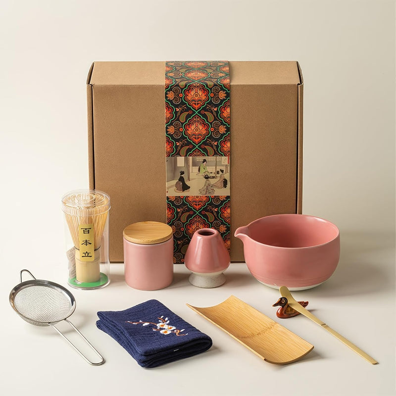 MIYUNO 抹茶 セット 抹茶セット 茶道具 初心者 9点セット お点前セット 抹茶 陶器茶碗 お茶缶 茶杓 茶杓立て 茶せん 百本立 茶筅立て くせ直し 綿茶巾 茶巾立て 抹茶篩 茶道セット matcha set for beginners お手入れも簡単 母の日 父の日 誕生日 贈り物セット 500ml ホワイト
