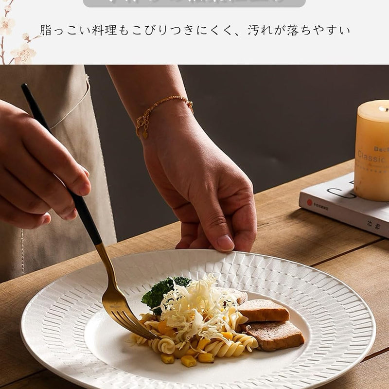 ディナープレート 皿 丸皿 焼物皿 ケーキ皿 パスタ皿 プレート 焼き物皿 デザートプレート 取り皿 刺身皿 和食器 和皿 魚 お皿 食器セット 魚焼き器 dish 大皿 丸 陶器 陶盤 割れない 耐熱 電子レンジ 食洗機対応 和風 あじわい おしゃれ 業務用 レストラン 居酒屋 26.8cm 3枚セット TCPYX11