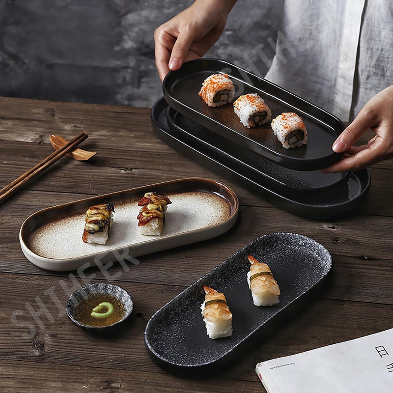 MIYUNO 楕円皿 長角皿 3枚セット 陶器 お皿セット すし 焼物皿 焼き物皿 魚 皿 取り皿 刺身皿 焼き魚皿 寿司皿 長皿 魚料理 和食 食器セット 魚焼き器 揚げ物 お茶 長方形 プレート 食器 レストラン 居酒屋 業務用 和風 磁器 おしゃれ 電子レンジ 食洗機対応 40-tuoyupan