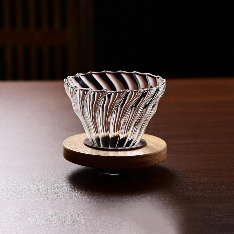 コーヒードリッパー,コーヒーサーバーJIKANNOYA コーヒーサーバー コーヒードリッパー ハンドドリップセット 割れない コーヒー サーバー 高ホウ素シリカガラス材料 耐熱ガラス 直火対応 耐寒性 透明 蓋付き 木製ハンドル 電子レンジ·食洗機対応 目盛り付き コーヒー用品 使いやすい 洗いやすい 多用途 家用 喫茶店 1~4杯用 500ml