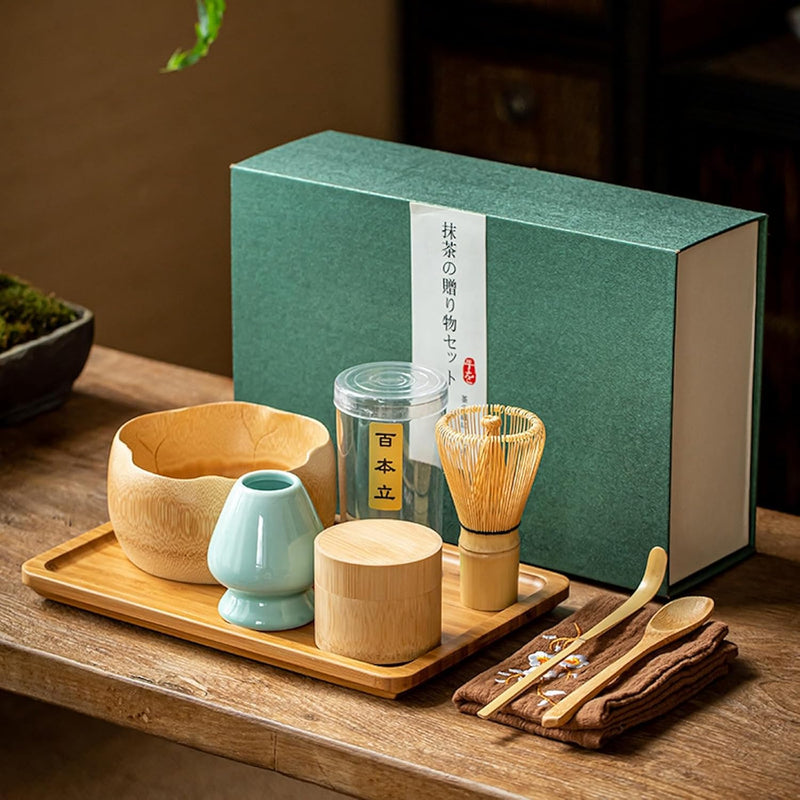 MIYUNO 抹茶セット 初心者 3点セット お点前セット 陶磁器茶碗 茶杓 茶せん 百本立 茶道具 抹茶 茶道 セット お手入れも簡単 母の日 父の日 誕生日 贈り物 400ml