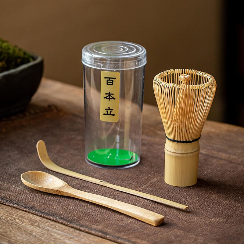 MIYUNO 抹茶セット 初心者 3点セット お点前セット 陶磁器茶碗 茶杓 茶せん 百本立 茶道具 抹茶 茶道 セット お手入れも簡単 母の日 父の日 誕生日 贈り物 400ml