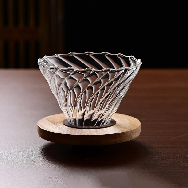 コーヒードリッパー,コーヒーサーバーJIKANNOYA コーヒーサーバー コーヒードリッパー ハンドドリップセット 割れない コーヒー サーバー 高ホウ素シリカガラス材料 耐熱ガラス 直火対応 耐寒性 透明 蓋付き 木製ハンドル 電子レンジ·食洗機対応 目盛り付き コーヒー用品 使いやすい 洗いやすい 多用途 家用 喫茶店 1~4杯用 500ml
