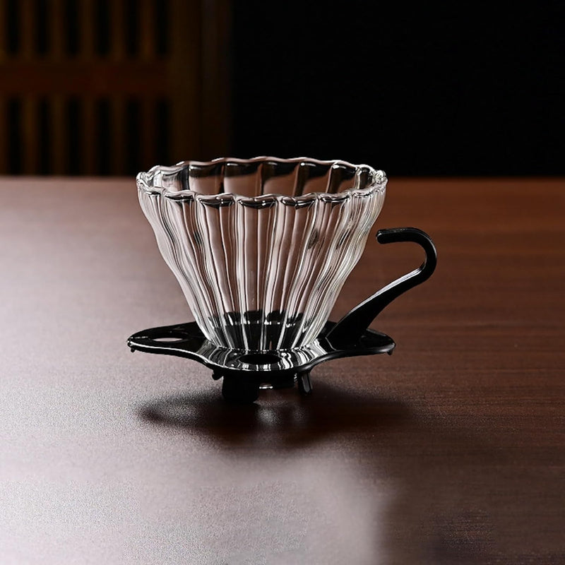 コーヒードリッパー,コーヒーサーバーJIKANNOYA コーヒーサーバー コーヒードリッパー ハンドドリップセット 割れない コーヒー サーバー 高ホウ素シリカガラス材料 耐熱ガラス 直火対応 耐寒性 透明 蓋付き 木製ハンドル 電子レンジ·食洗機対応 目盛り付き コーヒー用品 使いやすい 洗いやすい 多用途 家用 喫茶店 1~4杯用 500ml