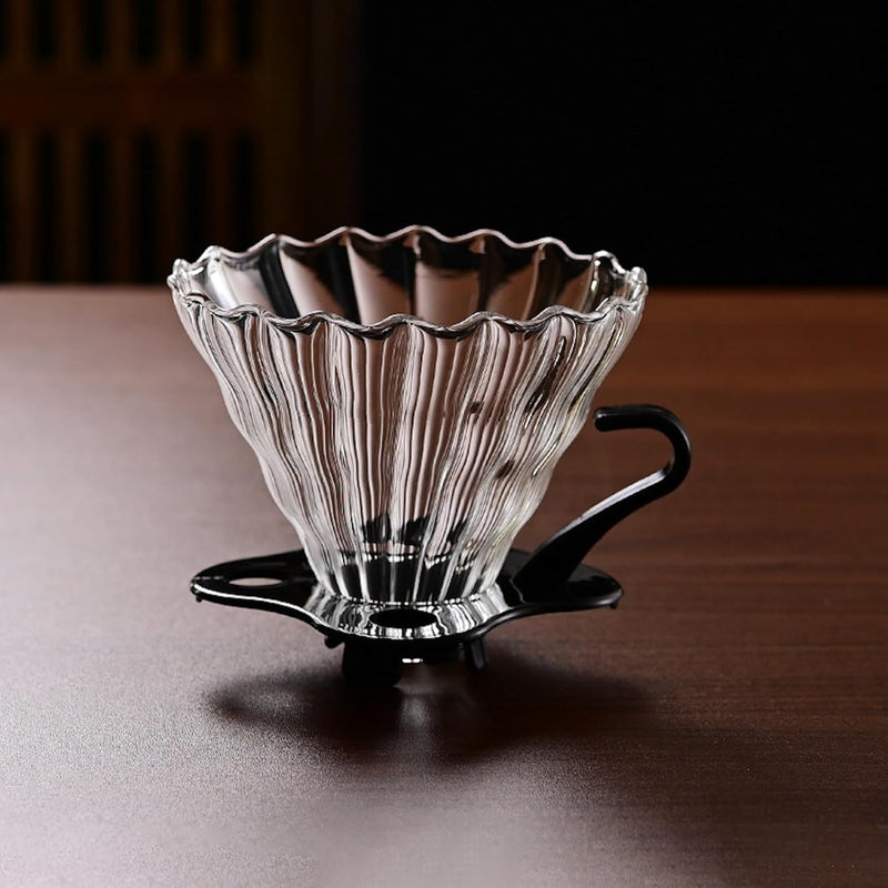 コーヒードリッパー,コーヒーサーバーJIKANNOYA コーヒーサーバー コーヒードリッパー ハンドドリップセット 割れない コーヒー サーバー 高ホウ素シリカガラス材料 耐熱ガラス 直火対応 耐寒性 透明 蓋付き 木製ハンドル 電子レンジ·食洗機対応 目盛り付き コーヒー用品 使いやすい 洗いやすい 多用途 家用 喫茶店 1~4杯用 500ml
