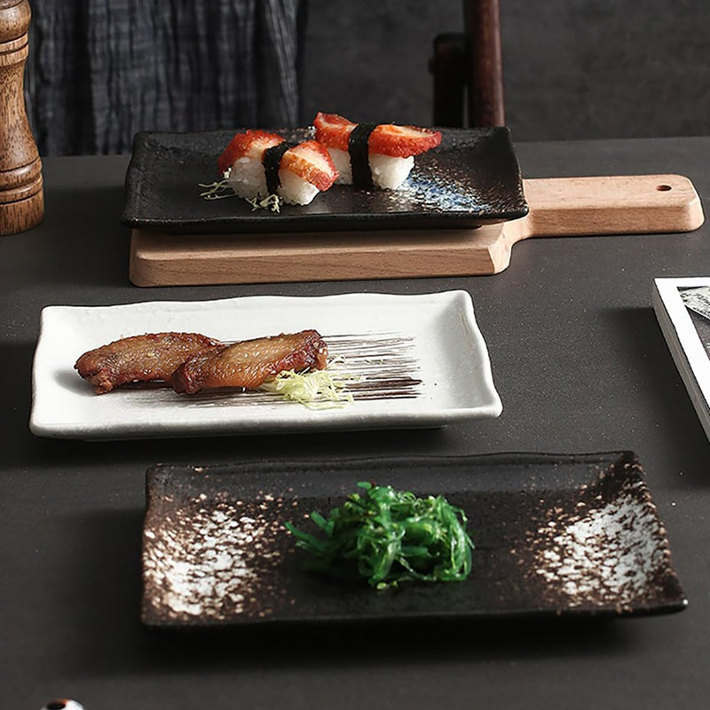 長角皿 陶器 お皿セット すし 焼き物皿 魚 皿 刺身皿 焼き魚皿 寿司皿 長皿 魚料理 和食 揚げ物 お茶 ソース入 薬味壺 長方形 プレート 食器 レストラン 居酒屋 和風 磁器 おしゃれ HEKOUP