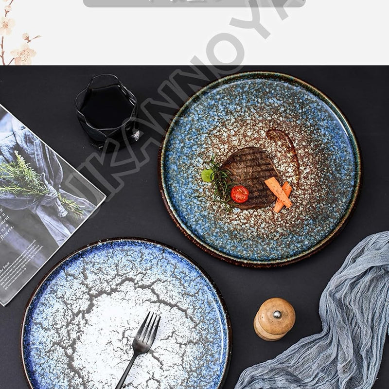 MIYUNO 皿 丸皿 大皿 プレート 焼物皿 ケーキ皿 パスタ皿 プレート 焼き物皿 デザート取り皿 刺身皿 和食器 和皿 魚 お皿 食器 魚焼き器 dish 丸 陶器 陶盤 割れない 耐熱 電子レンジ 食洗機対応 和風 あじわい おしゃれ 業務用 レストラン 居酒屋 北欧 29cm 北欧 TCPYX07